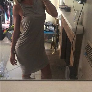 Helmut Lang silk/viscose cocktail dress light gray